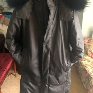 Theory Down Coat with Real Fur